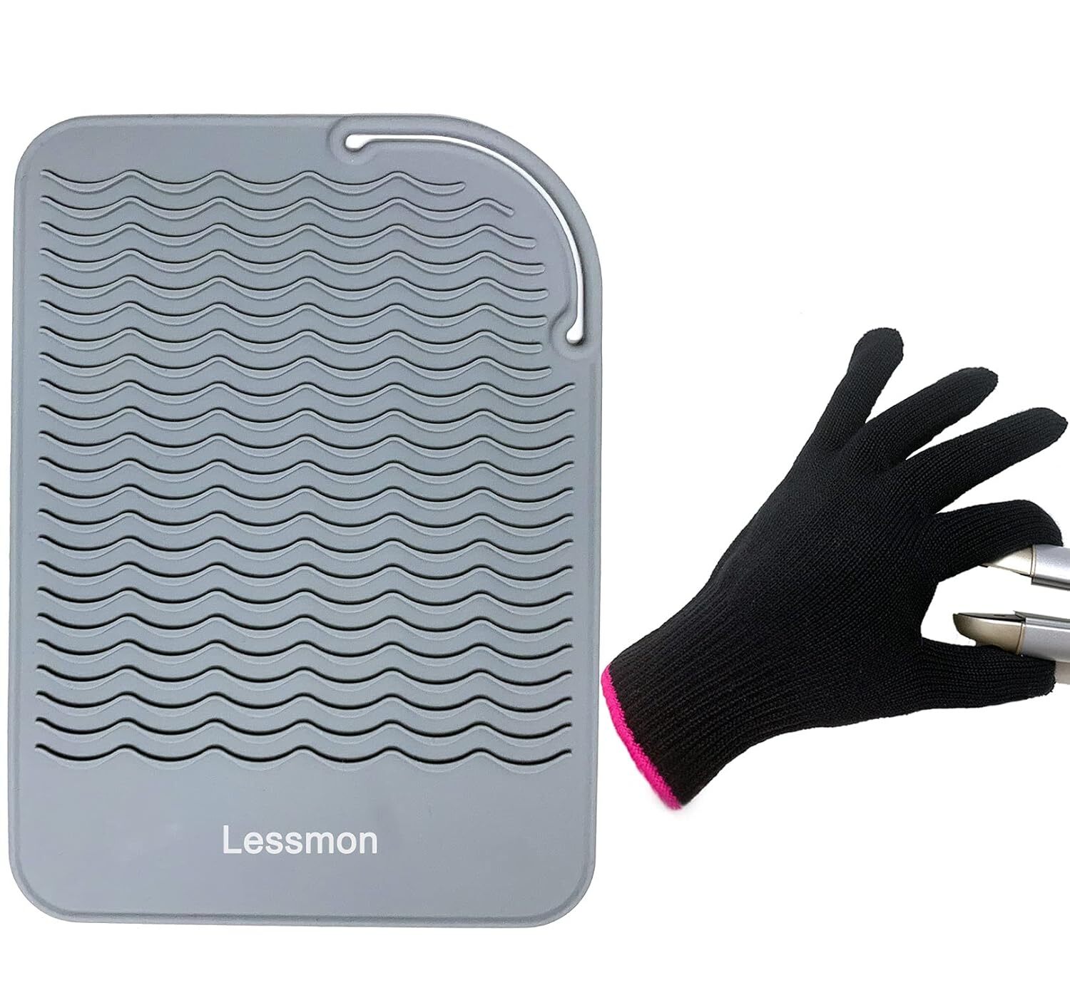 Flat Iron Travel Mat, Curling Iron Counter Protector with Heat Resistant Glove f-image
