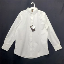 Harriton Button Down Long Sleeve Ladies' Darted Oxford Shirt - White Size Large