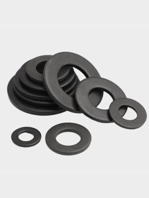 #ad #ad 5 100pcs M1.6 M24 GB97 DIN125 Black Grade 8.8 Steel Flat Washer Plain Gasket Pad $4.75