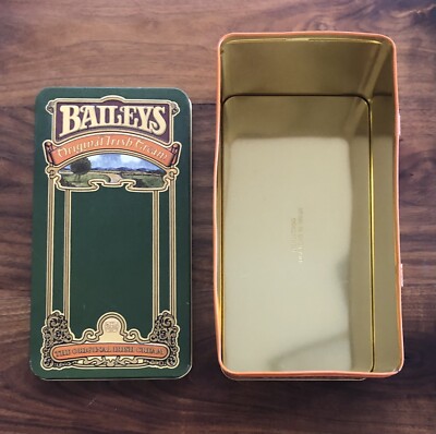 RARE, Vintage Baileys Original Irish Cream Tin Container Hinged Lid: Collectible