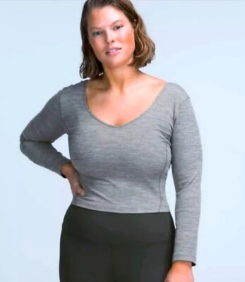 lululemon Align Long Sleeve cropped top HCMGrey Sz 8 Wmns NWT$68 lululemon bag