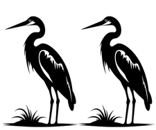 Heron Graphic Two Pack 6" Black Vinyl Decals Car Windows Laptop Notebook