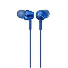 SONY MDR-EX255AP Closed Dynamic In-Ear Headphones In-Line Remote Mic Blue NEW