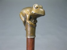 Bastone da passeggio in legno pregiato ottone bronzo 90 cm rana bastone da passeggio rana