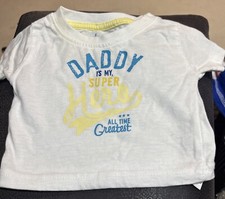 BABY-BOYS-EARLY DAYS-T-SHIRT-10lbs 4.5kg-WHITE-DADDY SUPERHERO