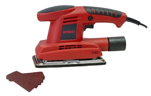 Amtech V6005 180W 3-in-1 140mm Palm Detail Mouse Sander with 3 Sanding Sheets