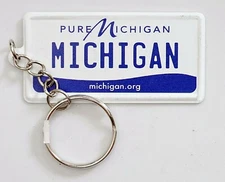 Michigan License Plate Aluminum Ultra-Slim Souvenir Keychain 2.5"x1.25x0.06"
