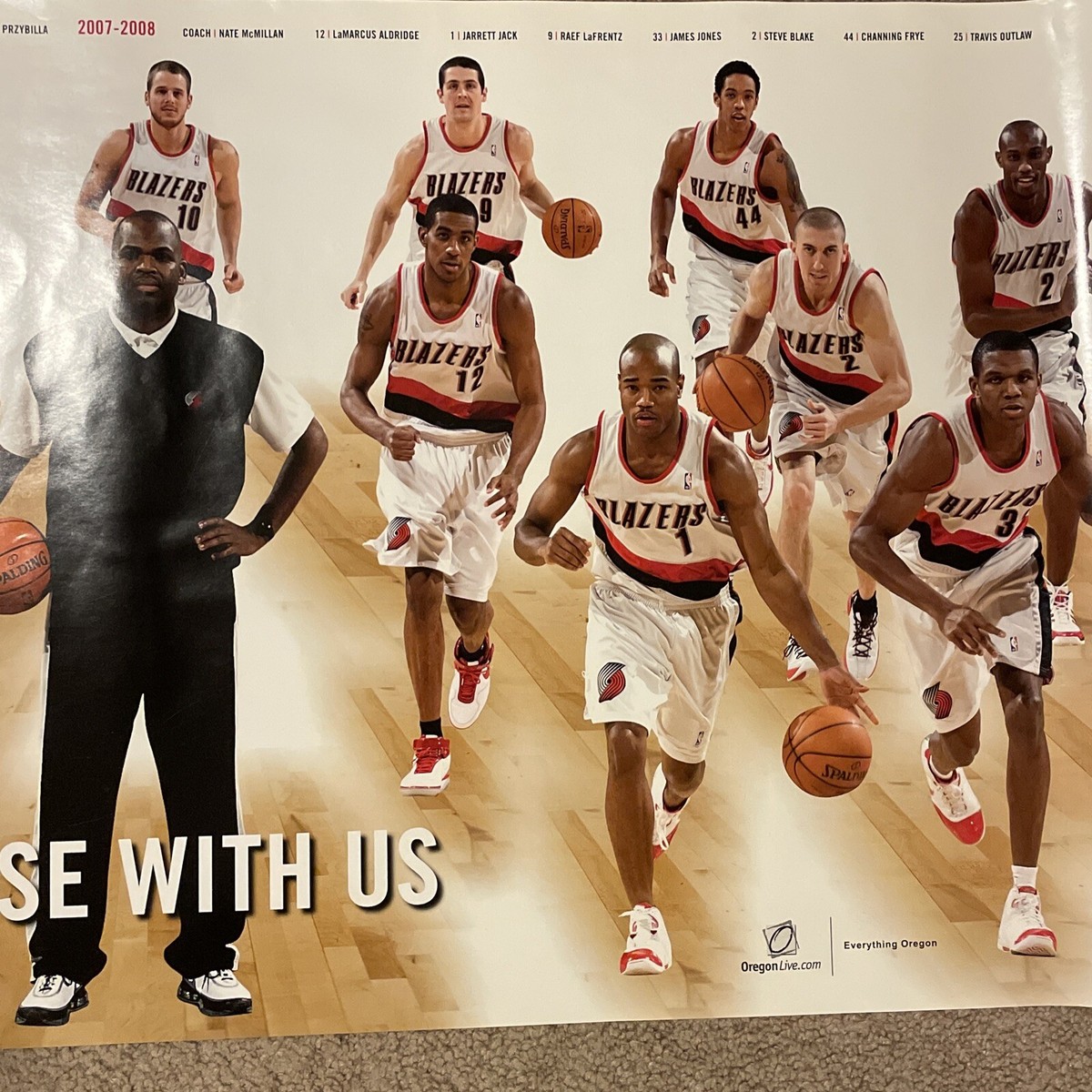 Portland Trail blazers 2007-08 Team Poster, Handout 18”X38” Coach