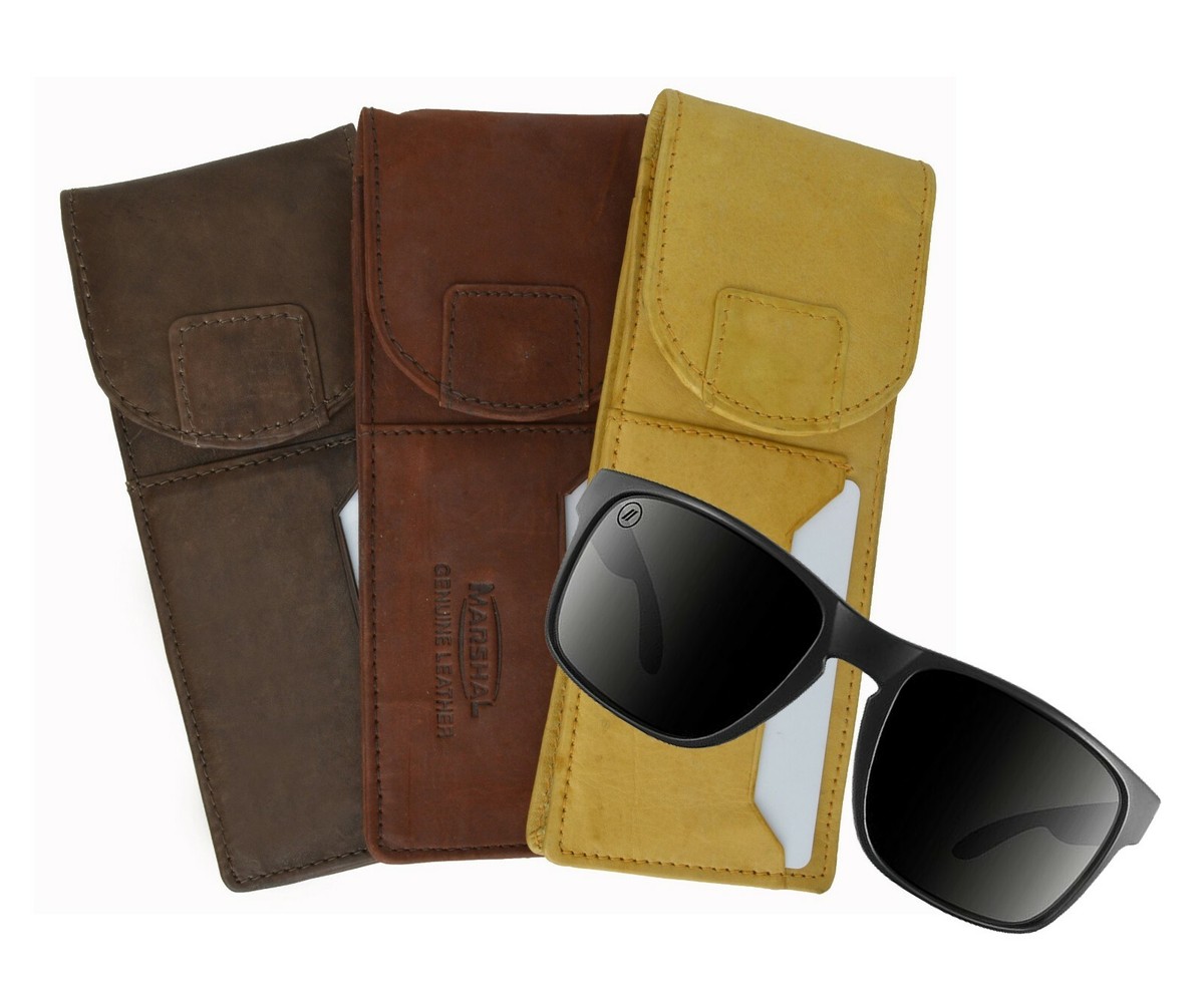 Genuine Leather Glasses Holder Eyeglasses Pocket Slim Card Case Light Weight