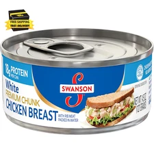 Swanson White Premium Chunk Canned Chicken Breast in Water, Fully Cooked Chicken