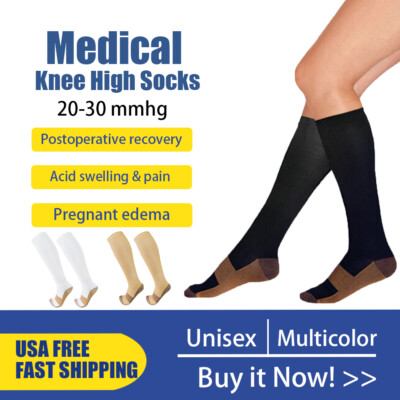 Copper Compression Socks Wide Calf Socks for Circulation,Pregnancy,Nurse,Travel