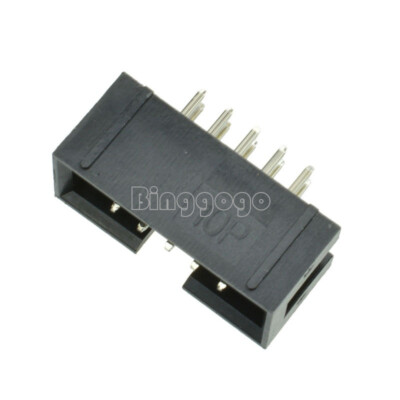 20PCS 2.54mm 2x5 Pin 10 Pin Straight Male Shrouded header IDC Socket NEW