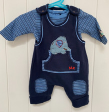 Debenhams Little Rocha Boys Elephant Dungaree Set Outfit Newborn