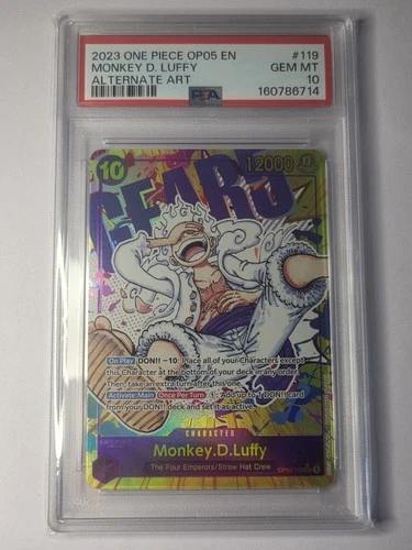 One Piece TCG Monkey.D.Luffy OP05-119 SEC Alt Art PSA 10 English