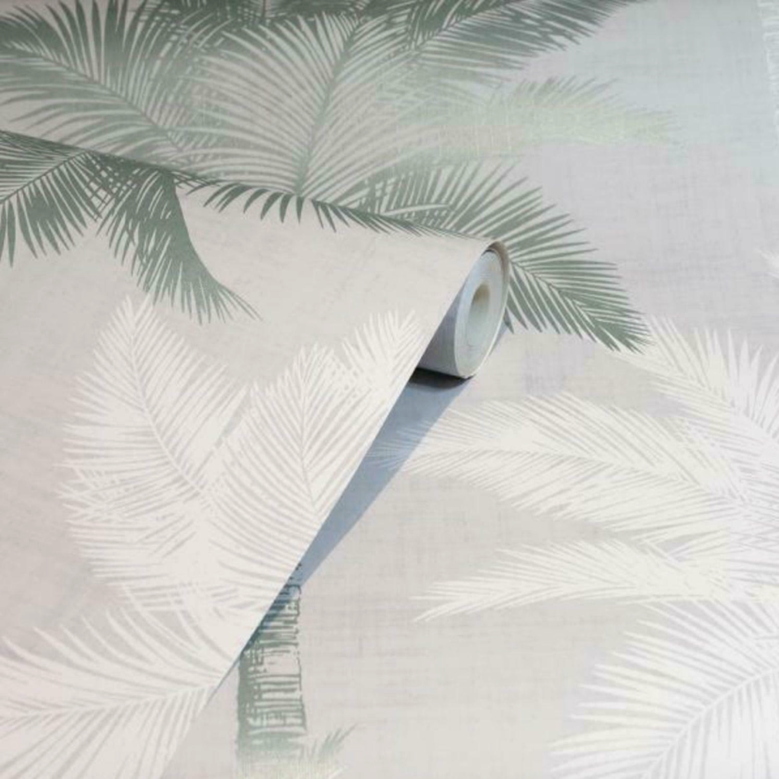 Palm Tree Luxe Grey & Duck Egg Wallpaper Trendy Modern Feature Wall High Quality 5050192907682 - Image 2