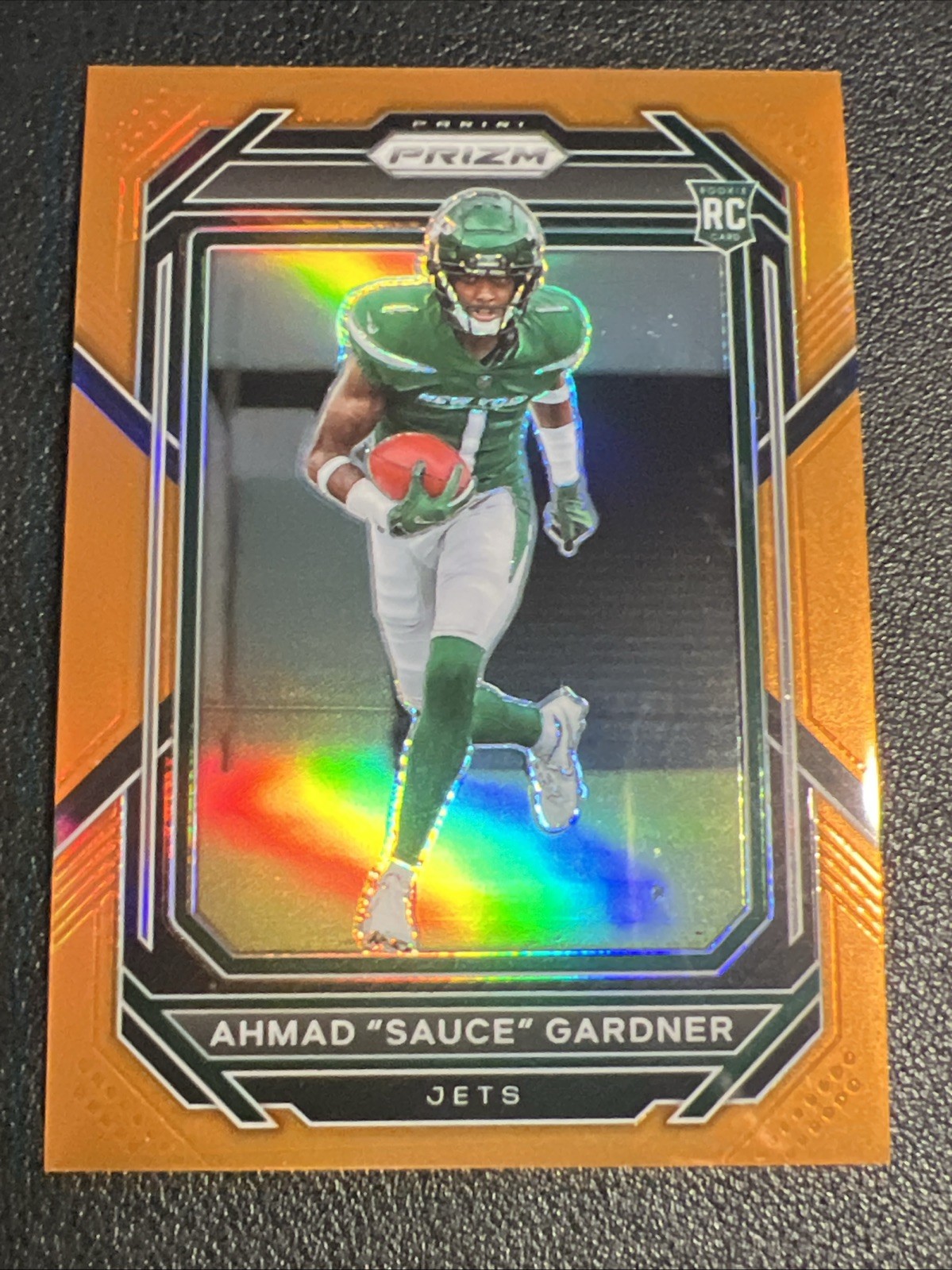 2022 Panini Prizm Football #341 Ahmad Sauce Gardner Orange /249 Rookie RC Jets V