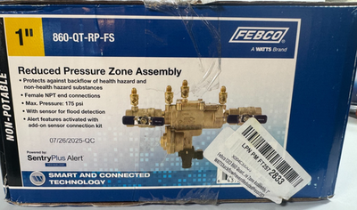 #ad FEBCO 860 QT FS 1quot; Reduced Pressure Zone RPZ Backflow Preventer Assembly NEW $499.99