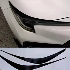 Black Front Headlight Eyebrow Eyelid Sticker Trim For Toyota Corolla 2019 - 2025