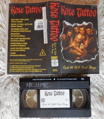 Rose Tattoo Rock n Roll bad boys, Compilation 8 Songs, 1988 ,VHS-Cassette.