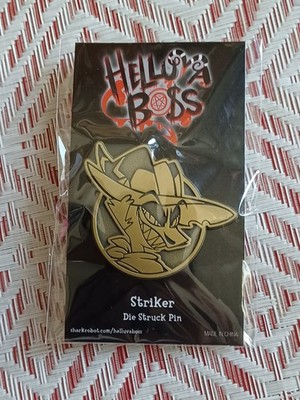 Sealed Helluva Boss Striker Limited Edition Gold Die Struck Enamel Pin