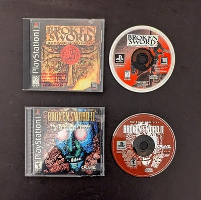 Broken Sword PS1 Bundle Shadow of the Templars & Broken Sword II Untested READ