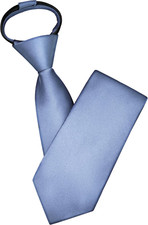 3.15" 8cm Mens Solid Satin Tie Pre-tied Adjustable Zipper Necktie for Business