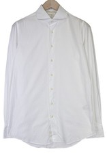 Suitsupply Men's Formal Shirt 40/15 3/4 Extra Slim White Collar Button