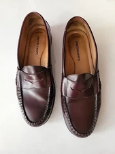 Johnston & Murphy Men's Penny Loafers, Size 10.5, Burgundy Leather