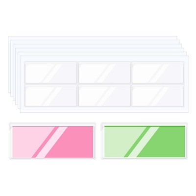 40Pcs Label Holders Adhesive Label Pockets, 2.6x0.9inch Index Card Pockets Ca...