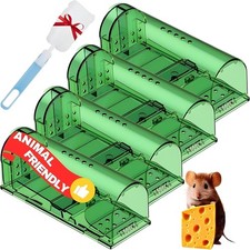 4 X Humane Mouse Traps For Indoors, Reusable Live Mice Traps