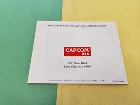 NINTENDO NES INSTRUCTION MANUAL ONLY STREET FIGHTER 2010 THE FINAL FIGHT CAPCOM