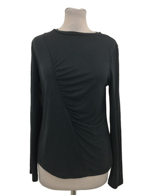 B.Young Women's Top Size XS Black Long Sleeve Gathered Detail Pullover Used