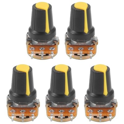 2X(5 Stuecke 100K Ohm 3 Terminals Linearer Drehbarer  Audio B Typ Pote2035