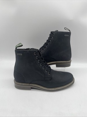 Barbour schwarze Leder-Stiefeletten Freizeit Schnürung Reißverschluss Seaham UK 6 EU 40 neu ohne Karton