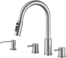 Kitchen Faucets, Brushed Nickel Kitchen Faucet Pull down Sprayer Stainless Steel
