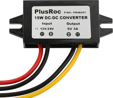Plusroc Waterproof 12V/24V to 5V Converter DC-DC Step down Module Power Adapter