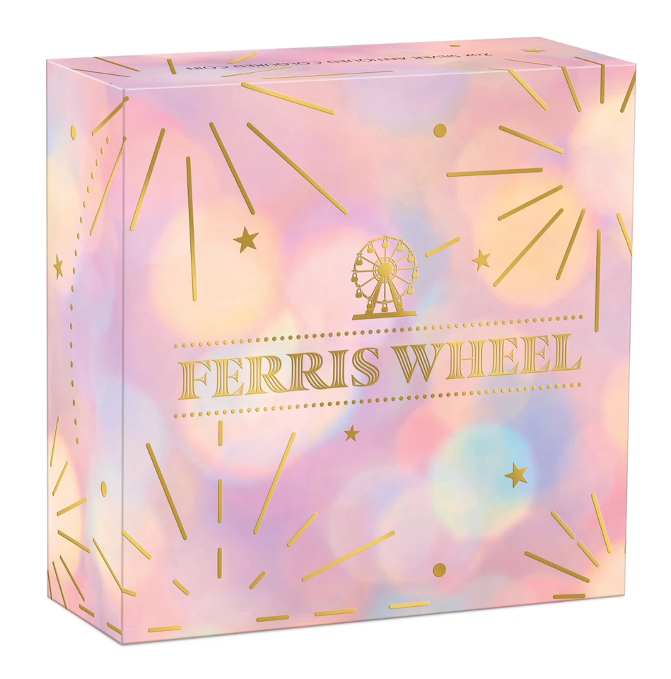 2025 FERRIS WHEEL 2oz .9999 SILVER $2 ANTIQUED Colored COIN 2,000 MINTAGE - Image 3 of 4
