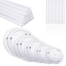 80Pcs Cake Tier Stacking Kit 10Pcs Clear Separator Plates White,