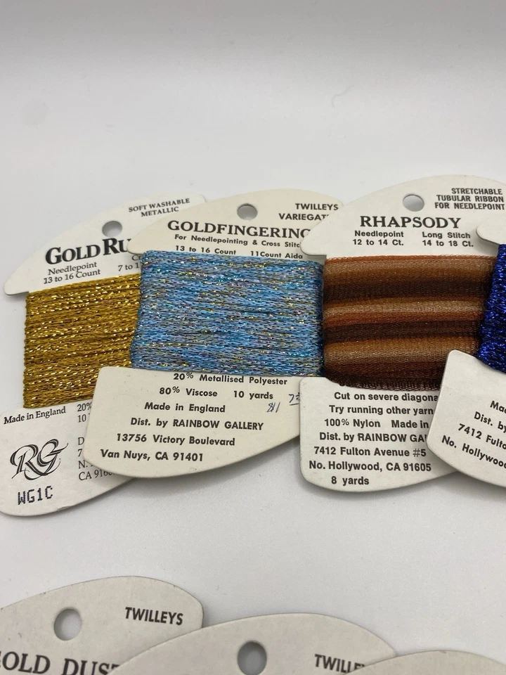 Rainbow Gallery Gold Rush Dust Lot Needlepoint Ribbon Rayon 10 Cards 10 YDS (15) - Image 2 of 4