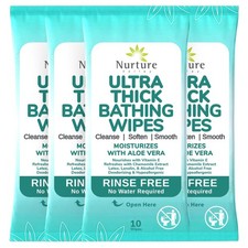 Extra Large Body Wipes for Adults with Aloe  40 Disposable Cleansing Cloths