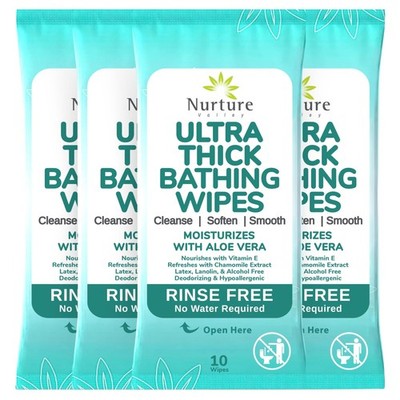 Extra Large Body Wipes for Adults with Aloe | 40 Disposable Cleansing Cloths