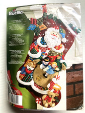 Bucilla Felt Stocking Patchwork Santa Kit 18 Inch Stanziani Unopened 86202