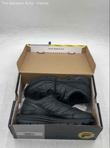 Fila Womens Memory Flux Black Leather Lace-Up Work Shoes Size 7.5 In Box