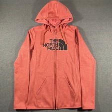 The North Face Full Zip Hoodie Womens XS Coral Heathered Logo A2THU F17
