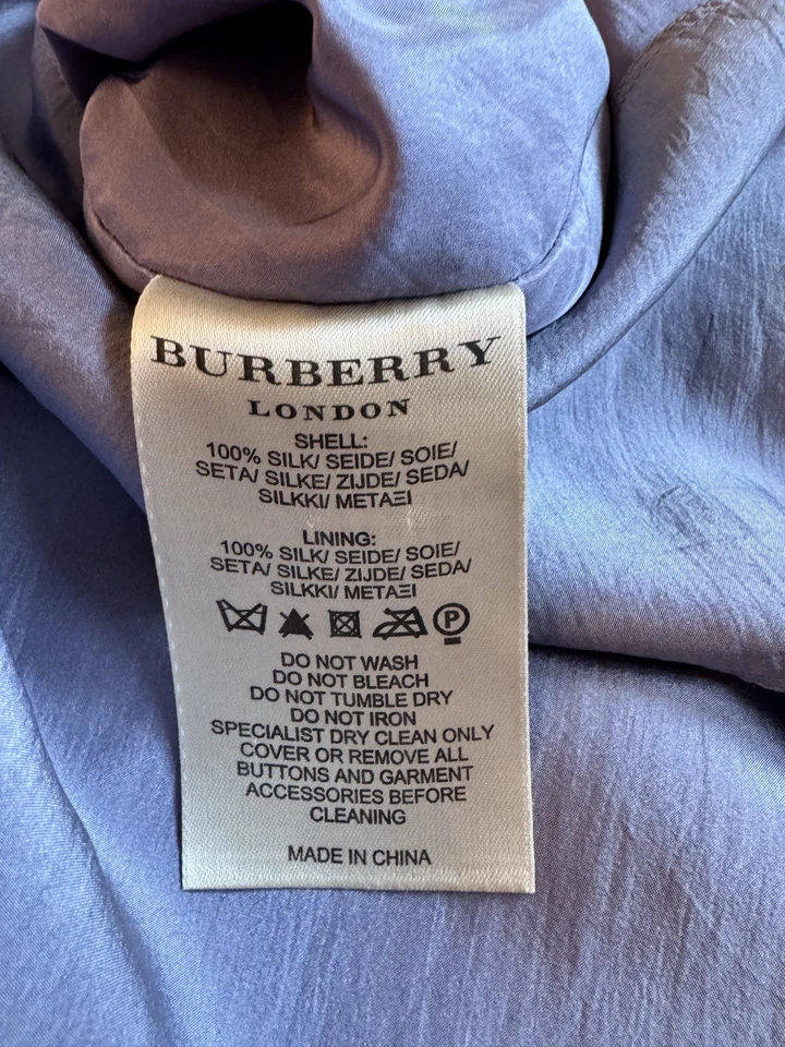 Vestido Burberry Pura Seda Lavanda Manga Gorra Talla 6 (doble forrado) Foto 4 de 4