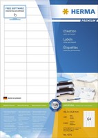 Herma 4271 4271 Etiketten Premium A4, Weiß 48,3X16,9 Mm Papier Matt 6400 St.