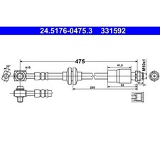 1x ORIGINAL® Ate Bremsschlauch Vorne, Rechts für Opel MOKKA / MOKKA X MOKKA X