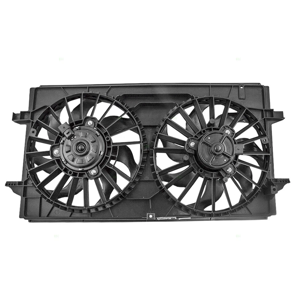 Dual Cooling Fan fits Chevy Malibu Pontiac G6 Saturn Aura 6 cyl Motor Assembly - Image 2 of 4