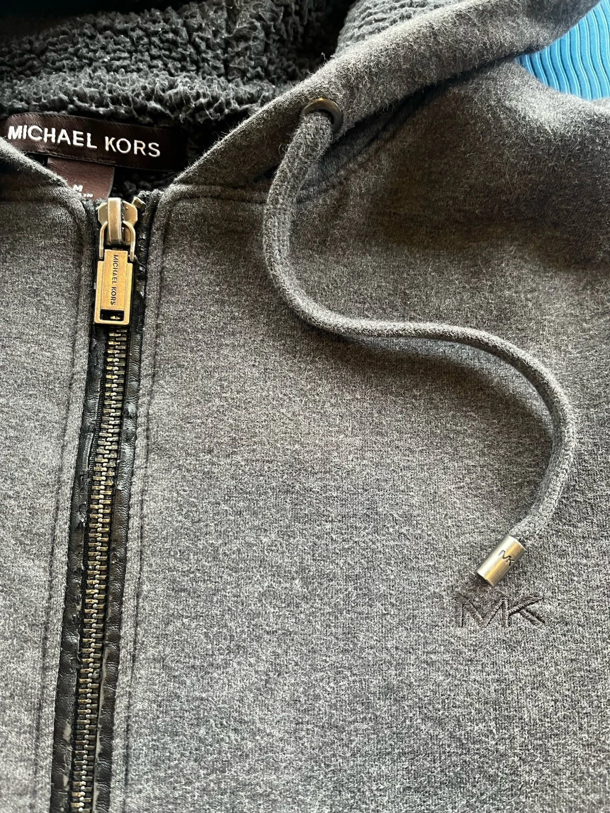 Zip uomo Michael Kors grigio con fodera in pile 20x25 25