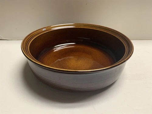 Large Red Wing Brown Pottery Salad Serving Bowl 10 in